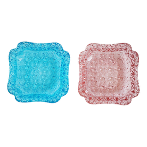 Mid Century Modern "Daisy & Buttons" Pattern Ashtray- A Set