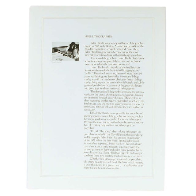 Limited Edition Edna Hibel "David Suite 1978" Portfolio of 6 Lithographs For Sale - Image 4 of 15