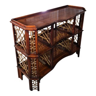 1960s Chinese Chippendale Open Bookcase For Sale