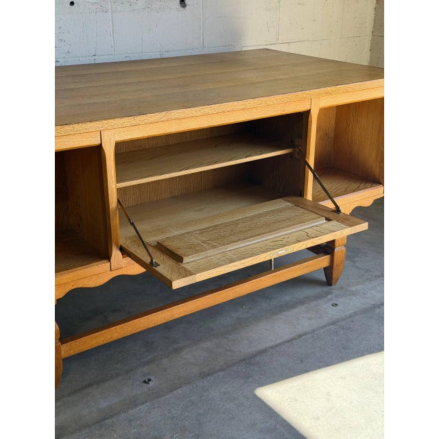 1960s In Style of Henning Kjærnulf Danish Oak Double-Sided Executive Writing Desk Mid-Century Modern 1960s For Sale - Image 5 of 11