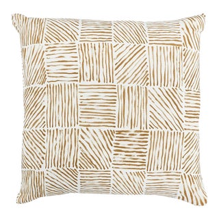 Schumacher X Caroline Z Hurley Katama 22" Pillow in Caramel For Sale