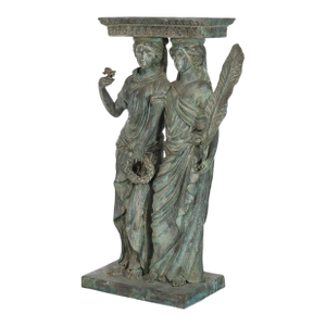 Antique Grecian Figural Bronze Garden Planter 19th Century