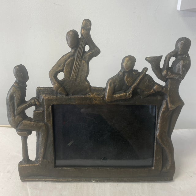 Bronze 1980s Bronze Picture Frame With Musicians For Sale - Image 8 of 8