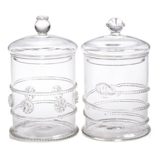 Juliet 2-Piece Assorted Set Lidded Glass Jars For Sale