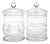 Juliet 2-Piece Assorted Set Lidded Glass Jars For Sale