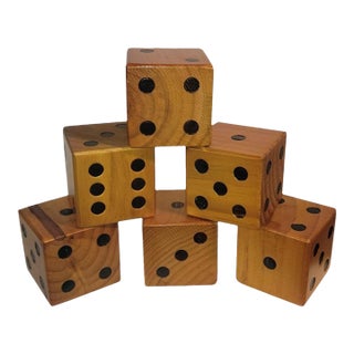 Vintage Collection of Six Wooden Dice For Sale