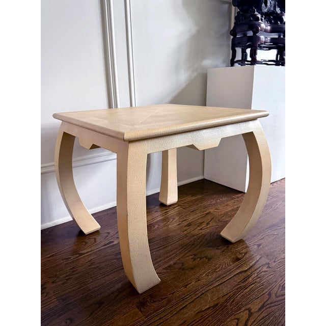 1970s Embossed Leather Square Table Karl Springer For Sale - Image 11 of 15