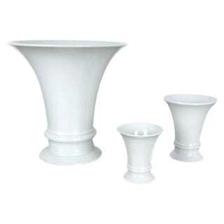 Porcelain Op Art Vase Vase from Fürstenberg Ceramics, Germany, 1970s, Set of 3 For Sale