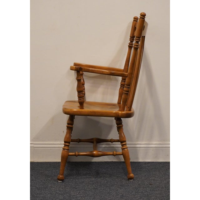 Late 20th Century Ethan Allen Heirloom Nutmeg Maple Colonial Early American Arrow Back Dining Arm Chair 10-6060a For Sale - Image 5 of 11