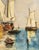 1930s "Summer Day in Holland Waters" watercolor on paper, after original Dutch painting by Jean Paul Clays (1819-1900)....