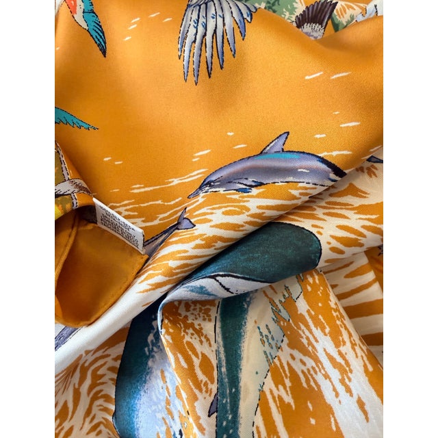 Hermès Hermès La Vie Précieuse De La Méditerranée Silk Scarf 2001 Designed by Robert Dallet For Sale - Image 4 of 12