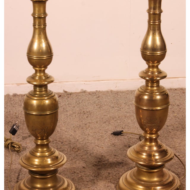 Italian Renaissance Style Bronze Candlestick Lamps, 1920s, Set of 2 For Sale - Image 4 of 10