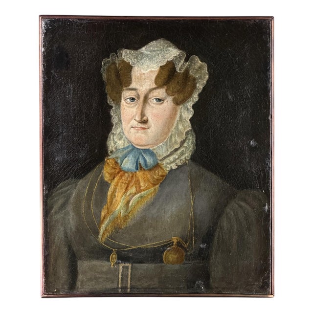 Unknown, Portrait of a Lady, 1800s, Oil on Canvas For Sale