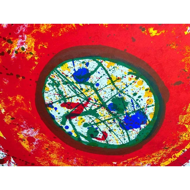 Untitled is an original artwork realized by Sam Francis in 1992. Mixed colored lithograph on velin paper. Hand signed and...