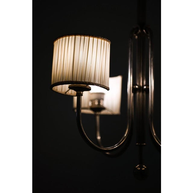 1930s Hanging Lamp in Nickel Plated Metal by Paavo Tynell, 1930s For Sale - Image 5 of 7