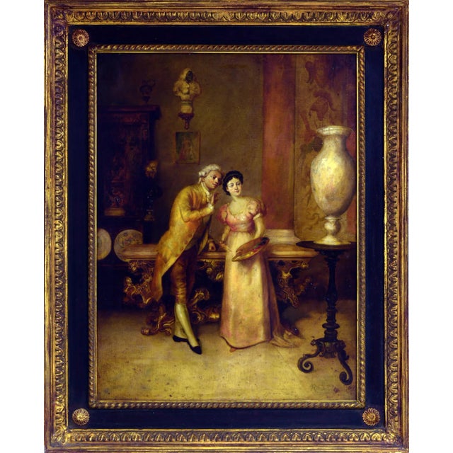 1970s Figurative Scene, 1980s, Oil on Canvas, Framed For Sale - Image 5 of 5