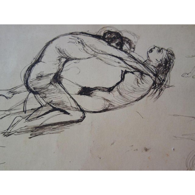 Edouard Goerg, Nude Brothel Scene, Ink Drawing For Sale - Image 7 of 8
