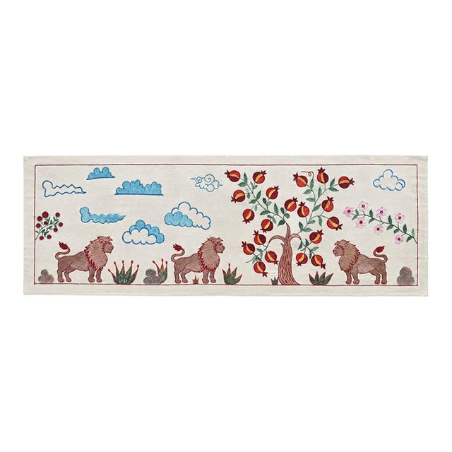 Lion Suzani Wall Hanging, Pomegranate Tree For Sale