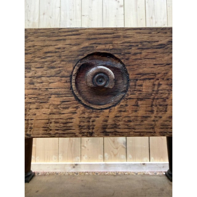 Napoleon III Console Table in Oak and Marble For Sale - Image 5 of 8