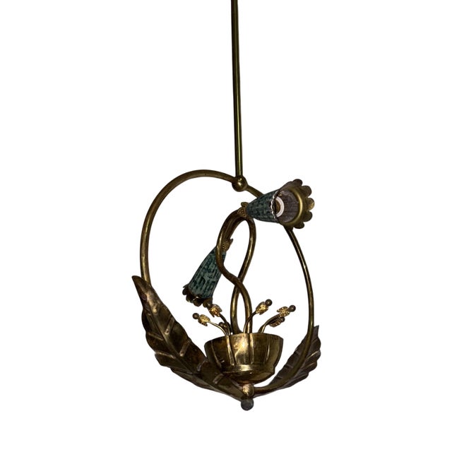 Brass Ceiling Lamp, 1920s For Sale