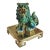 Vintage Sancai Porcelain Foo Dog on Miniature Brass Ming Table For Sale