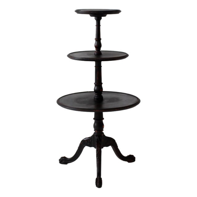 Antique Victorian Tiered Stand With Claw Feet For Sale