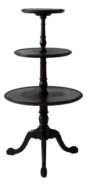 Antique Victorian Tiered Stand With Claw Feet