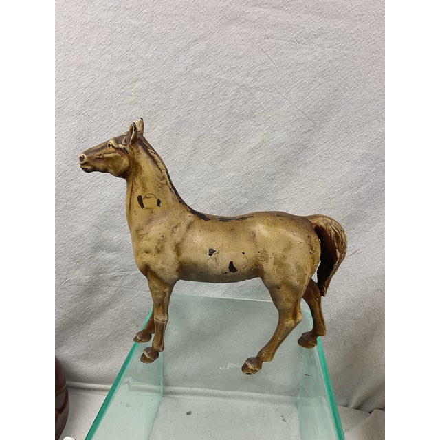 Tan Vintage Iron Full Bodied Horse Doorstop For Sale - Image 8 of 9