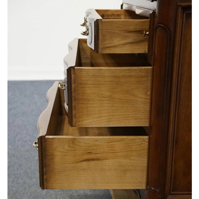 Century Furniture Solid Cherry French Provincial 35" Secretary Desk W. Lighted Display Hutch For Sale - Image 9 of 13