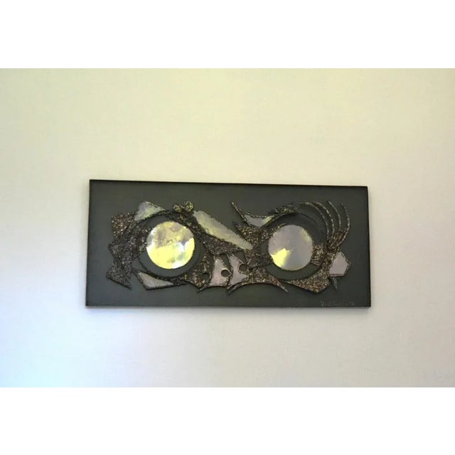 Brutalist Metal Wall Plaque by Knud Rasmussen, 1978 For Sale - Image 3 of 6