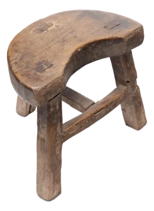 Chinese Petite Quarter Moon Stool, C. 1850