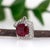 1.24ct Ruby Pendant W Earth Mined Diamonds in Solid 14k White Gold Cushion 6mm For Sale - Image 4 of 9