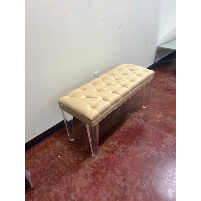 Hollywood Regency Jan Showers Lucite Bench For Sale - Image 3 of 8