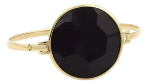 Ippolita Gemma Large Onyx 18k Yellow Gold Hinged Clasp Bracelet