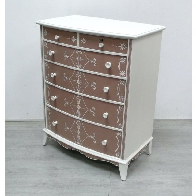 Hand-Painted Chest of 6 Drawers, 1950 For Sale - Image 4 of 12