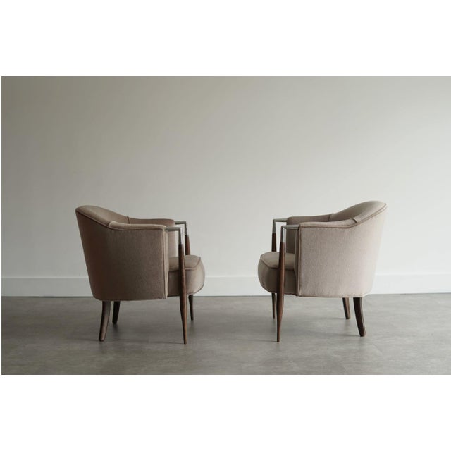 Mid-Century Modern Set of Mid-Century Modern Lounge Chairs in Mohair, C. 1960s For Sale - Image 3 of 8