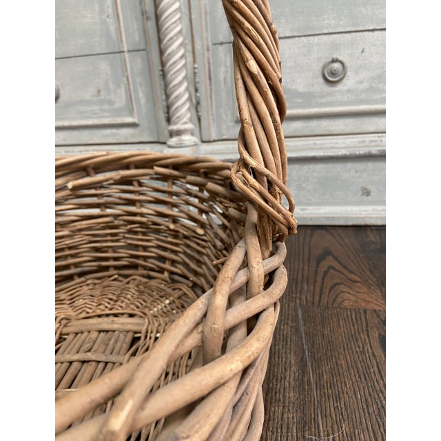 Large Vintage French Grapevine Gathering Basket Chairish