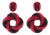 Richard Kerr Red and Black Jeweled Clip Earrings For Sale