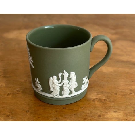 Green Vintage Wedgwood England Sage Green Cup and Saucer For Sale - Image 8 of 10