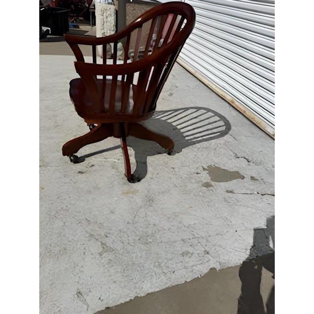 Late 20th Century Late 20th Century Windsor Style Swivel Adjustable Height office Chair For Sale - Image 5 of 6