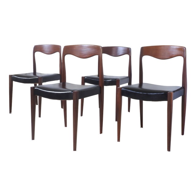 Scandinavian Style Dining Chairs, France, 1960s, Set of 4 For Sale
