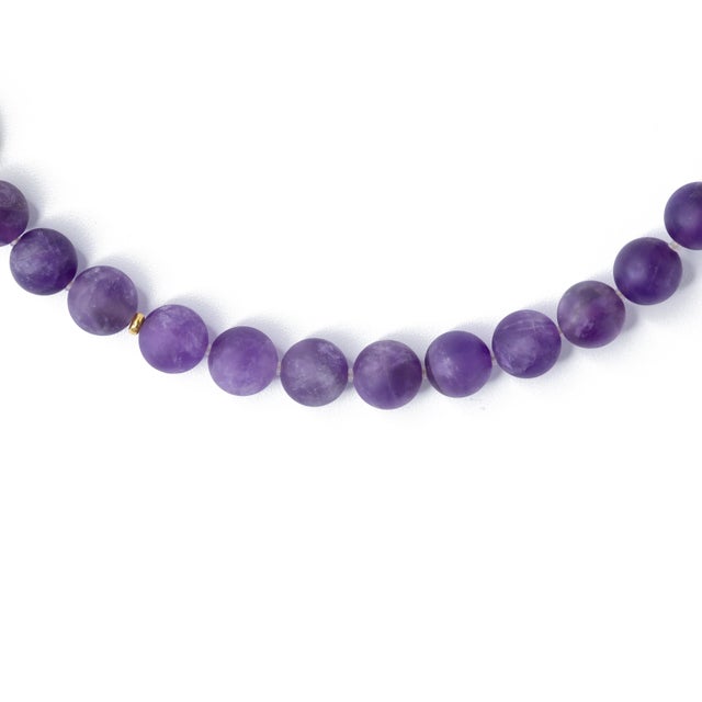 Baroque Pearl Amethyst Color Block Necklace For Sale - Image 4 of 8