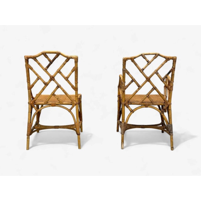 Dal Vera, Italian Modern, Bamboo, Cane, Six Dining Chairs, Italy, 1950s For Sale - Image 13 of 15