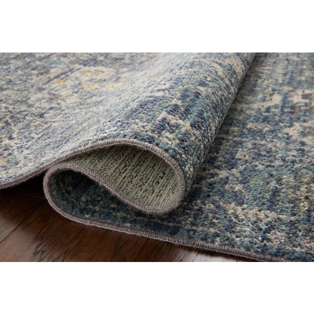 Loloi Rugs Jean Stoffer x Loloi Bradbury Ocean / Gold 18" x 18" Sample Rug For Sale - Image 4 of 8