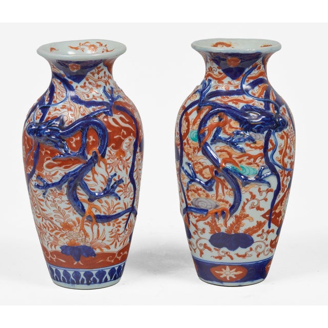 Pair Antique Small Imari Vases For Sale In Boston - Image 6 of 7