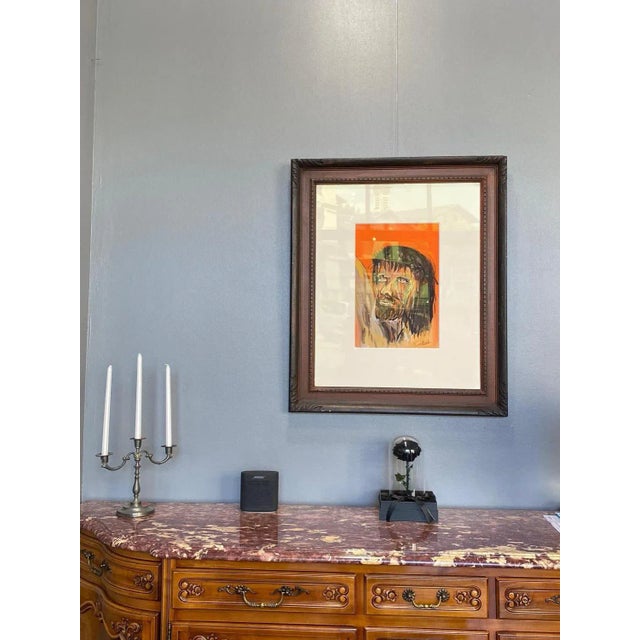 Contemporary Gilbert Pauli, Christus, Gouache on Paper, 1990 For Sale - Image 3 of 8