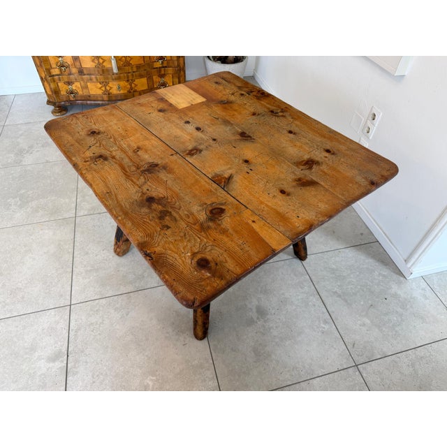Rustic Farmhouse Dining Table in Wood For Sale - Image 4 of 14