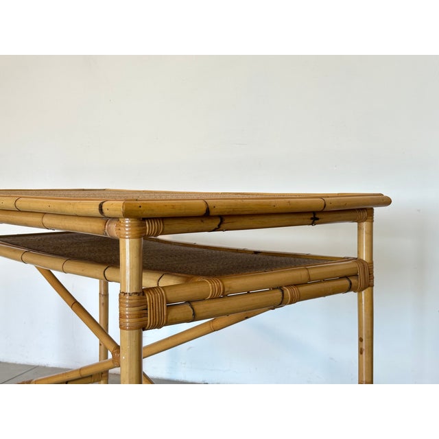 Vintage Wicker and Bamboo Desk, 1970s For Sale - Image 9 of 13