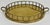 Large polished vintage mid-century modern round brass tray with faux bamboo rail edge and handles. Lovely patina.