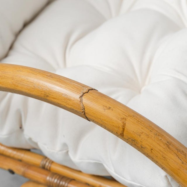 Bamboo Rocking Chair attributed to Dirk van Sliedregt for Rohe Noordwolde, 1970s For Sale - Image 9 of 12